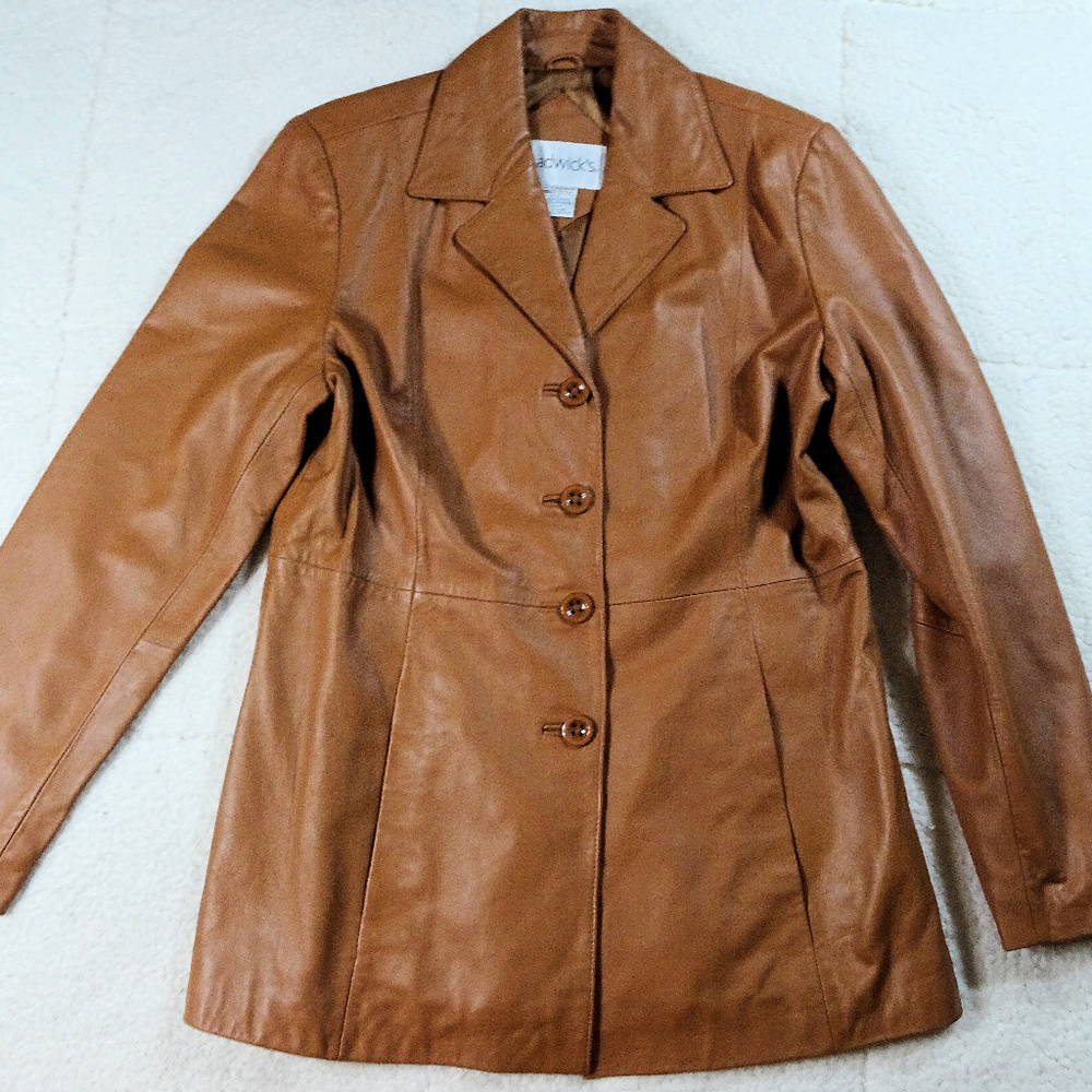 Chadwick's Brown Leather Coat Small